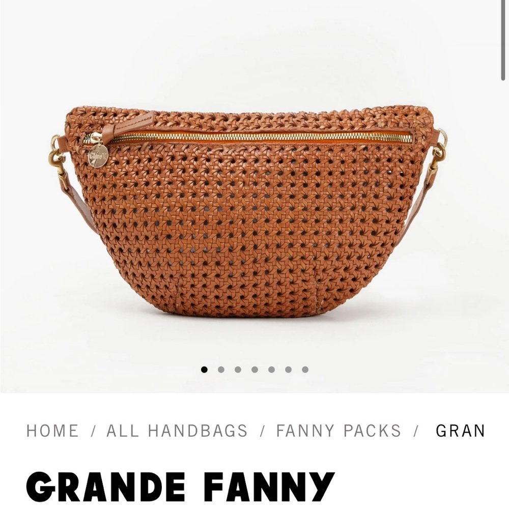Clare V The grande Fanny in tan rattan. The best damn bag you’ll ever get.